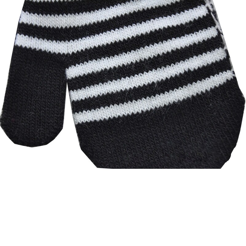 Mitones cálidos de invierno para niños de 1 a 5 años, guantes suaves de lana de punto, a rayas finas, para jugar al aire libre, a prueba de viento