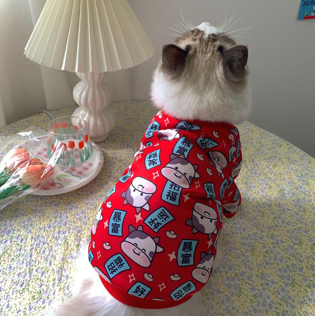 Ropa de primavera con estampado para gato, ropa para mascotas, Disfraces para gatos pequeños, chaqueta de abrigo suave para gatitos