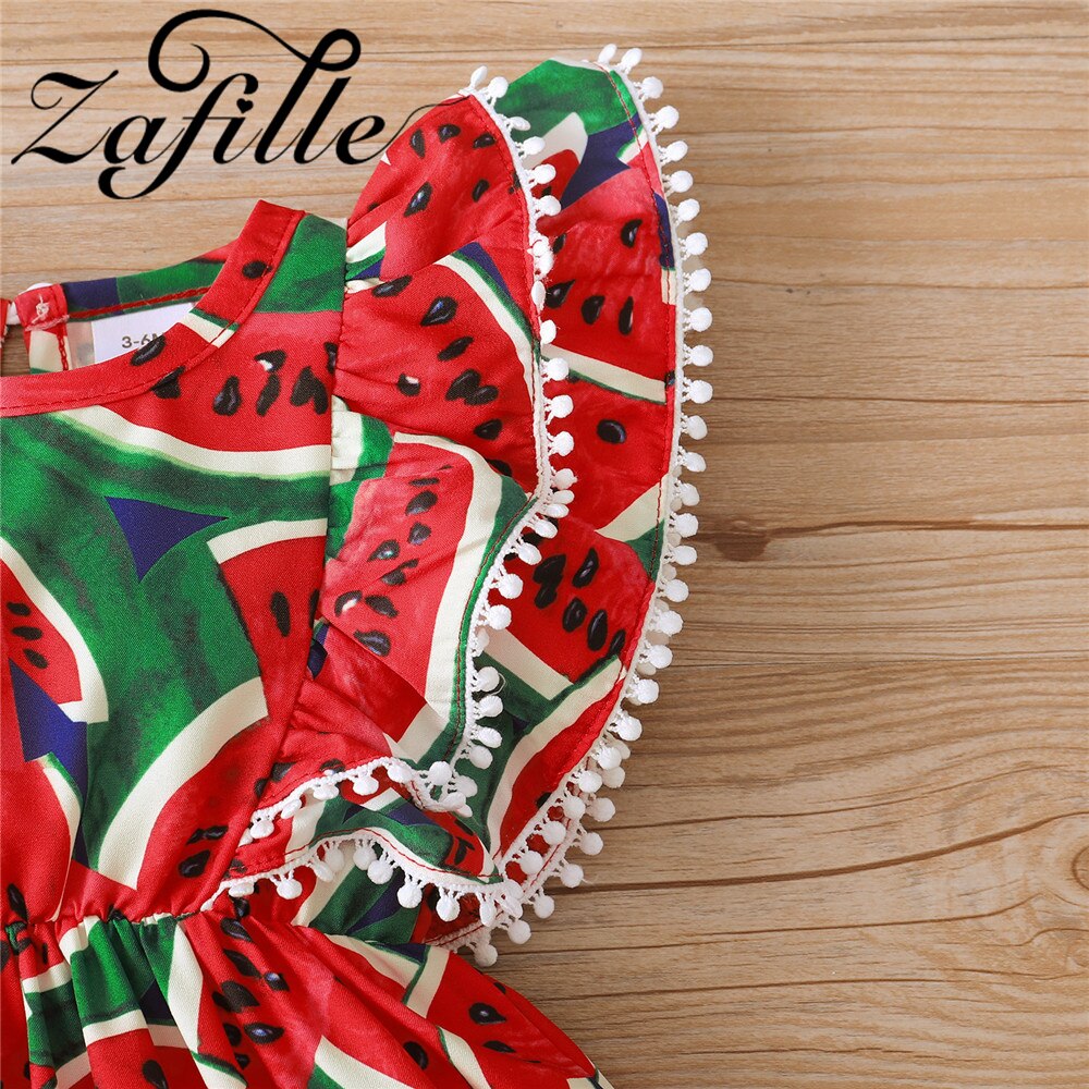 Zapille-vestido con Estampado de sandía para bebé, trajes de , atuendos, prendas de vestir, 2 piezas