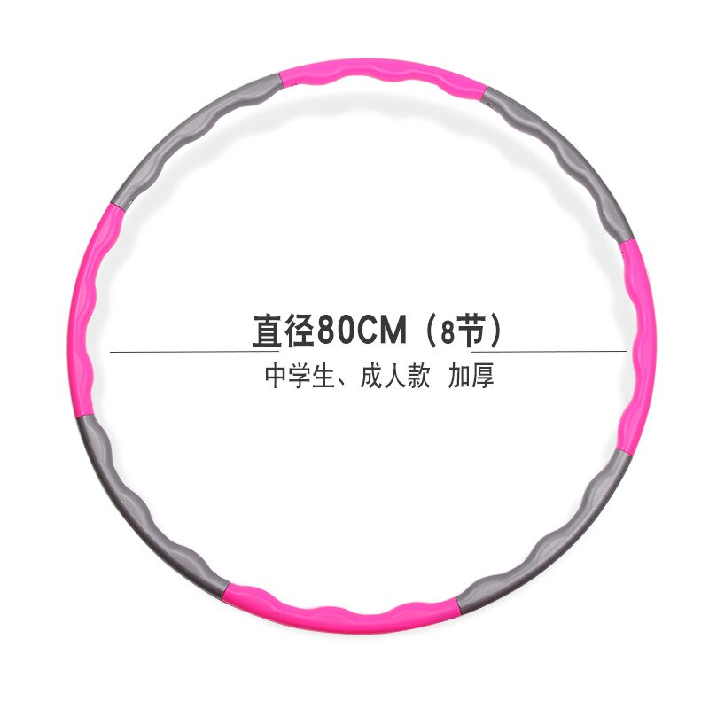 Sports Hoop 8 Section Fitness Circle Exercise Slimming Thin Waist Hoop for Adult Women Home Gym Workout Equipment: Pink