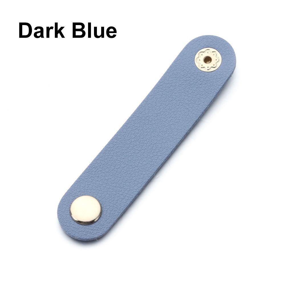 Cable Organizer Leather Wire Binding Data Cable Tie Management Bobbin Winder Marker Holder Tape Lead Straps Cord Holder: Dark Blue