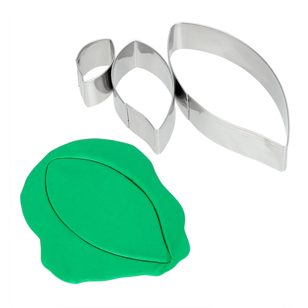 Biscuit Cookie Cutter Rvs Fondant Taart Bakvorm Cake Decorating Tool Pastry Gereedschap 3 Stks/set Bladvorm Cookie Mold