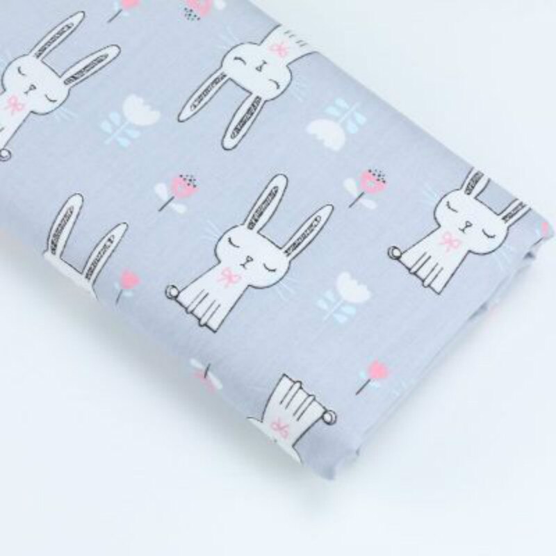 50x40cm Printed Rabbit Kids Twill Cotton Fabric for DIY Sewing Quilting Fat Quarters Material For Baby&Child