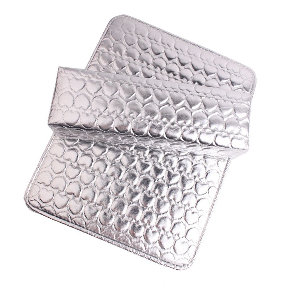 Braço ferramenta lavável retângulo travesseiro prego arte salão de beleza esponja titular almofada amortecido couro manicure cuidados com as mãos repousa macio: Prata
