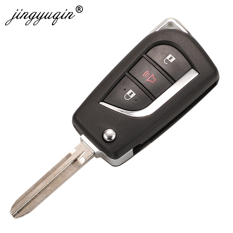 jinyuqin Flip Folding Remote Key Shell Case fit CR2016 Holder for Toyota Levin Camry Reiz Highlander Corolla VA2 Toy48 Toy43