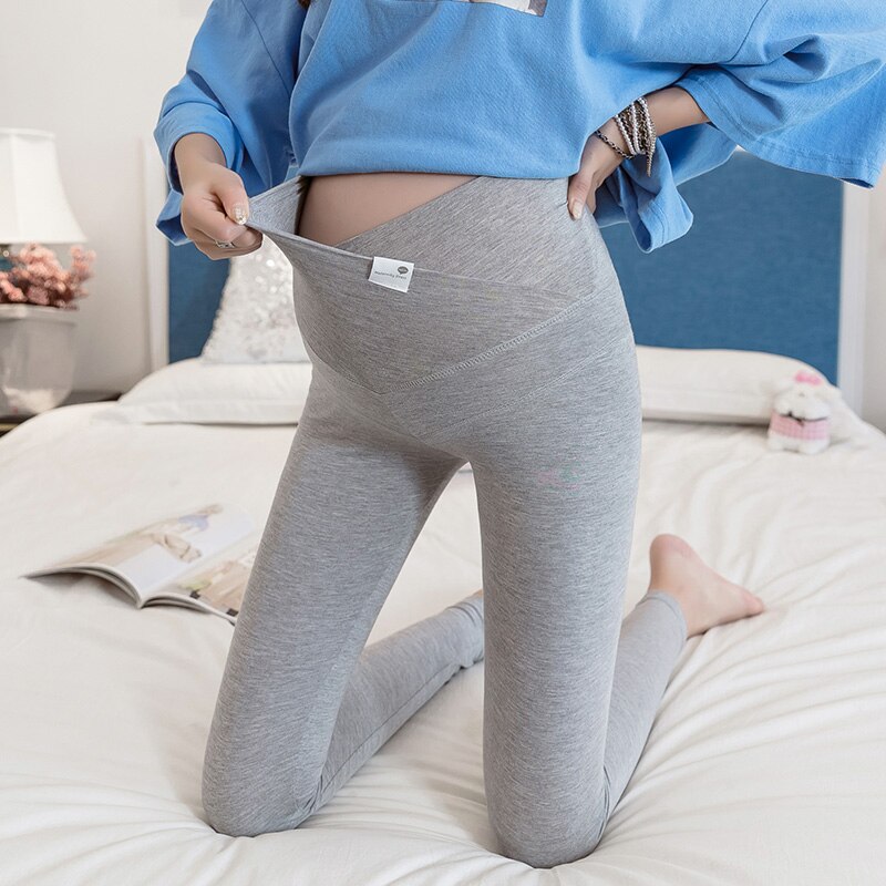 102# Summer Thin Modal Cotton Maternity Skinny Legging Soft Breathable Across V Belly Pants for Pregnant Women Slim Pregnancy