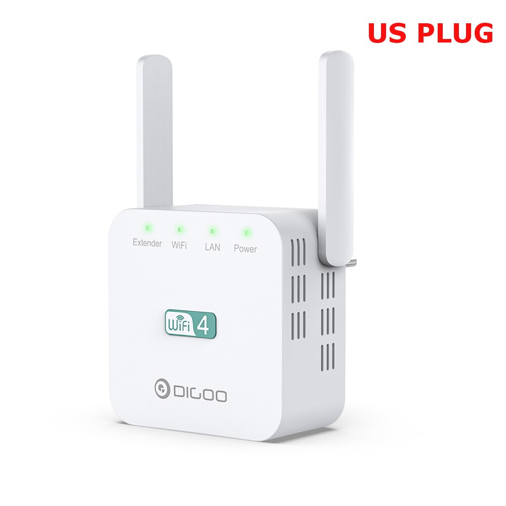 DIGOO DG-R611 repetidor Wifi inalámbrico rango Wifi extensor Router Wi-Fi amplificador de señal 300Mbps 2,4G WiFi de punto de acceso: US PLUG