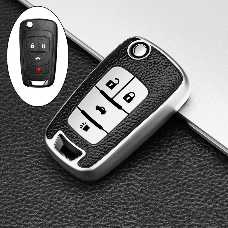 Funda de cuero TPU con 3/4 botones para llave de coche, carcasa Fob para Chevrolet Cruze Aveo Camaro Epica Lova Sail Spark Opel Astra Corsa: Naranja