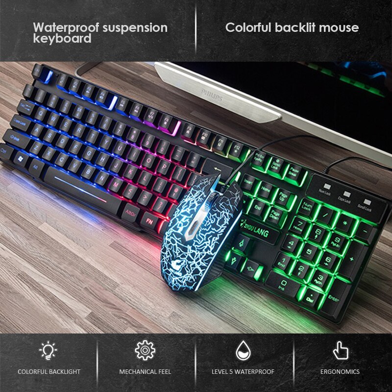Gaming Keyboard And Mouse Combos with Colorful LED Backlit +Gaming Headset Deep Bass with MIC for PS5/ PS4/ XBOX/ PC/ Laptop