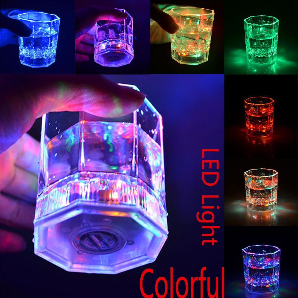 Led Light-Up 4 Kleuren Kleuren Flashing Rock Whisky Glas Plastic Beker Magic Cup