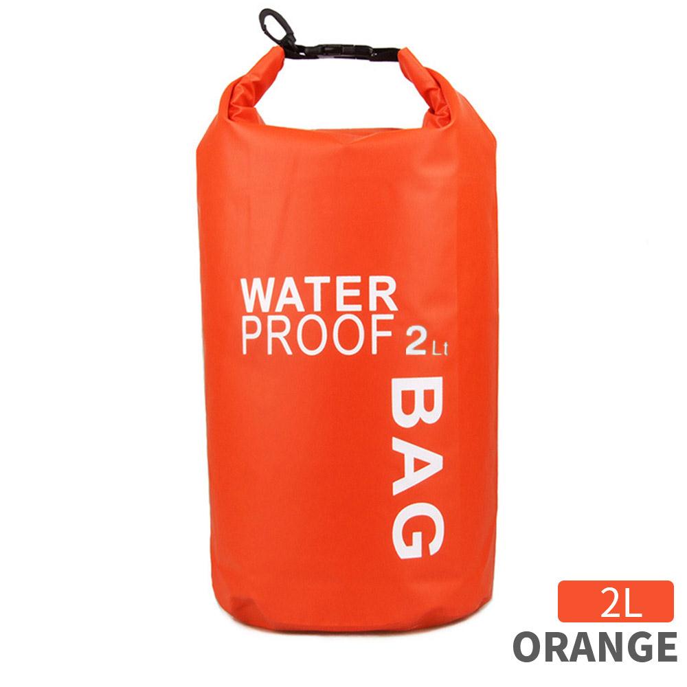 2l 5l 10l vandtæt pose med stor kapacitet, tør taske til camping, drivende svømning, rafting, kajaksejlads, vandreture i floden: Orange / 2l