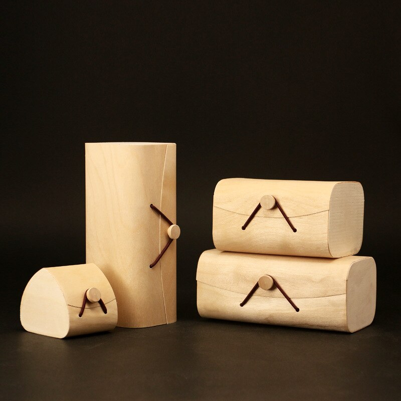 6 Pcs/lot Wood Color Wooden Tea Packaging Box Universal Black Tea Green Tea Packaging Box Jewelry Wood Box Buckle