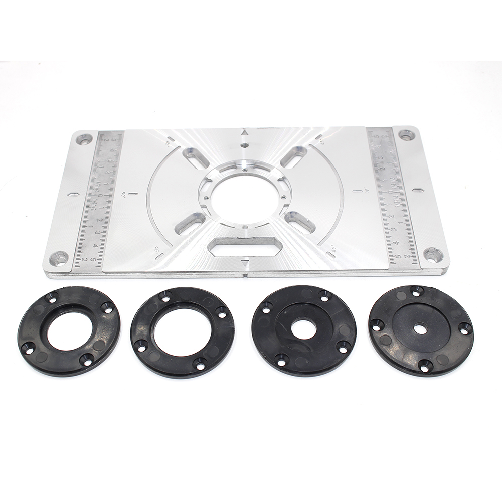 Plaque d&#39;insertion de Table pour scie sauteuse électrique en aluminium, avec vis de montage pour scie sauteuse, établi de travail du bois: Black