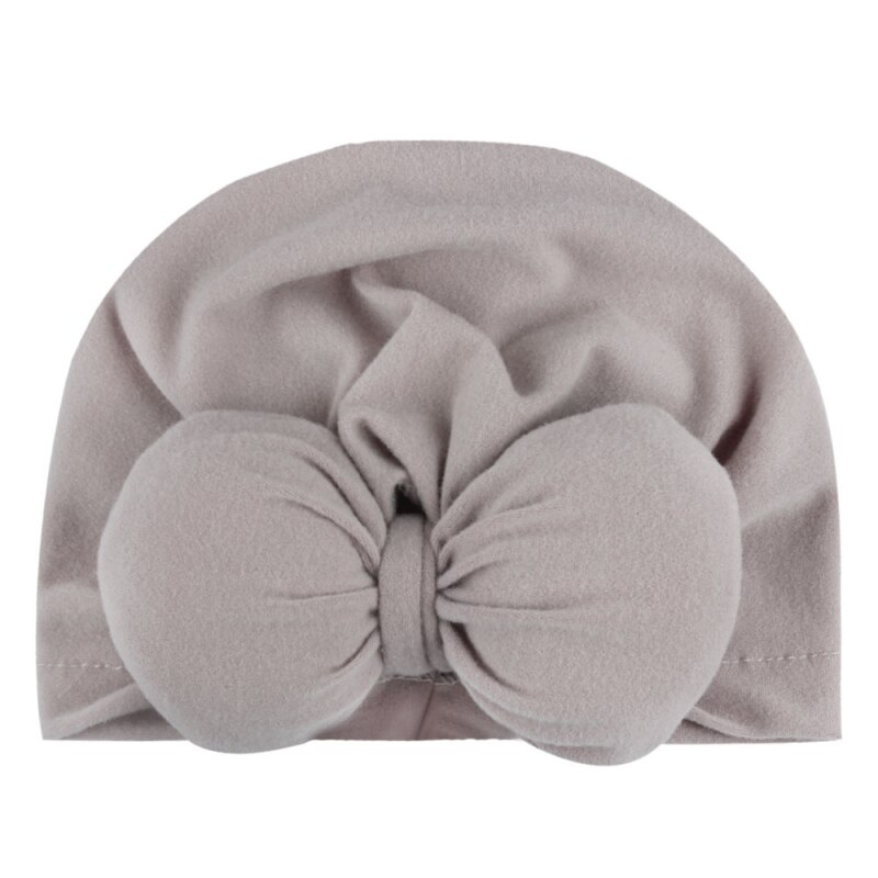 Cotton Hat Knotted Bow Headwear Baby Solid Color Indian Turban Newborn Toddler Kids Baby Boy Girl Warm Soft Cap: 08