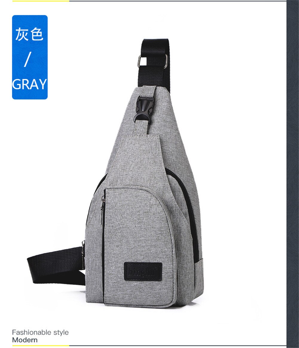 Nieuwste anti-diefstal nylon borsttas voor heren, fietsrugzak, schoudertas en crossbodytas: Grijs