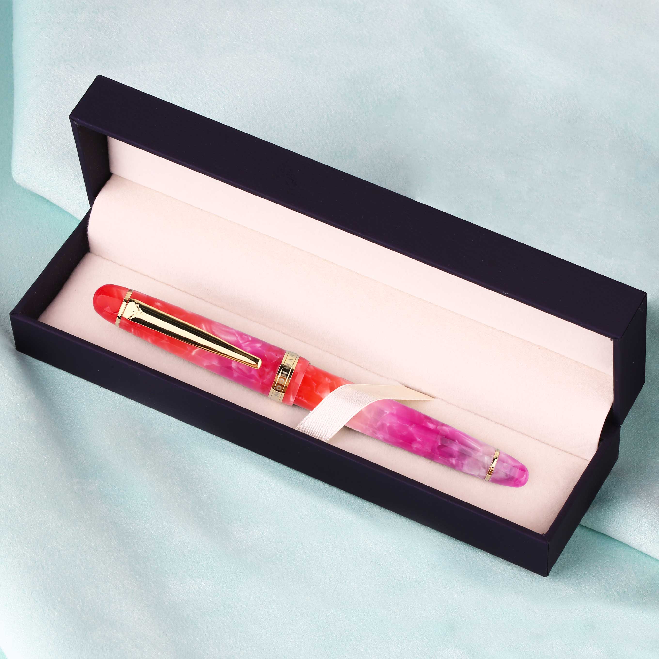 Moonman S3 Colorful Resin Fountain Pen Camouflage Gold-plated EF/F Nib Ink Pen Original Box: Pink(Original BOX) / EF