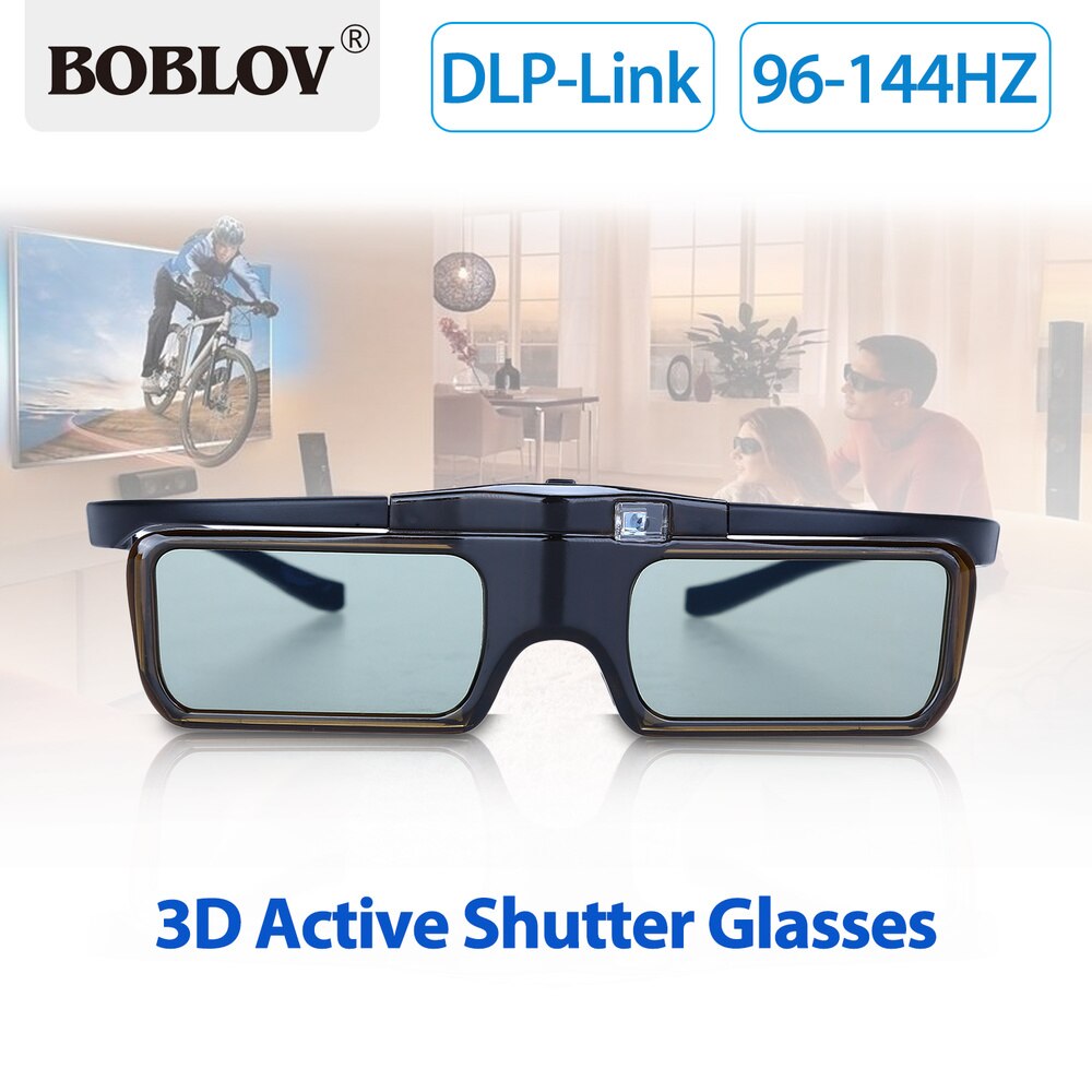 Boblov MX30 Dlp-Link 96Hz-144Hz Oplaadbare 3D Actieve Shutter-bril Lcd Lens Voor 3D Dlp -Link Projector