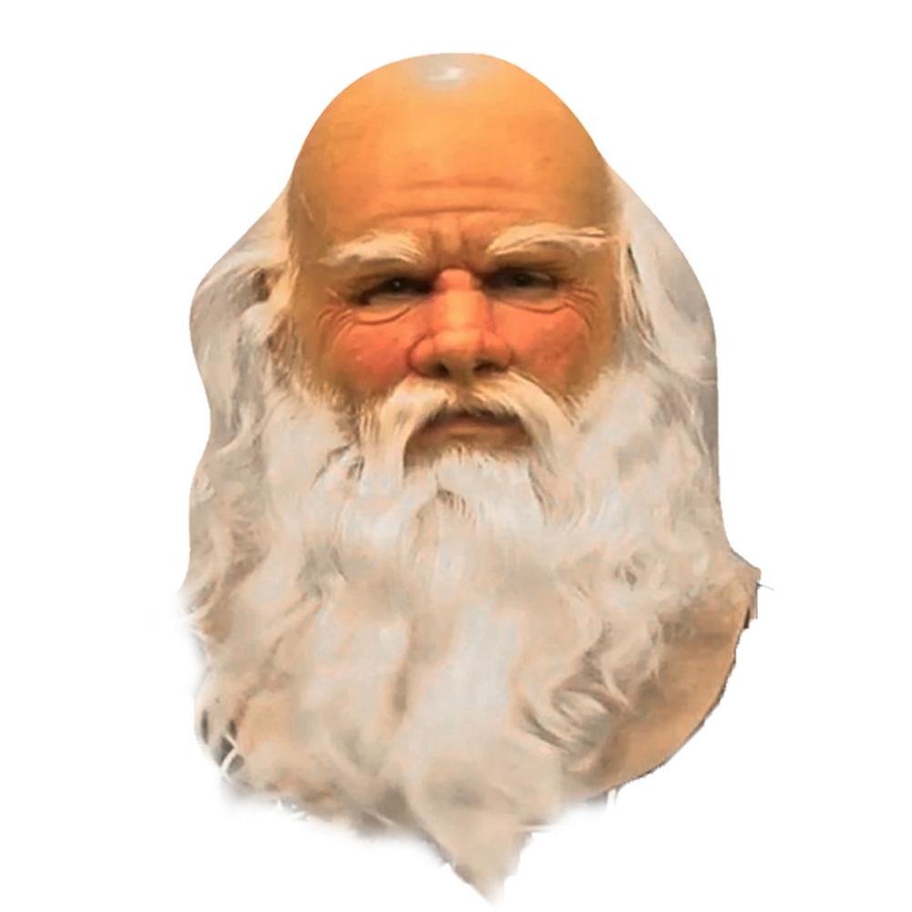 Unisex adult 3 christmas santa claus mask suit natural latex merry christmas face cover hood: Skallet gammel mann