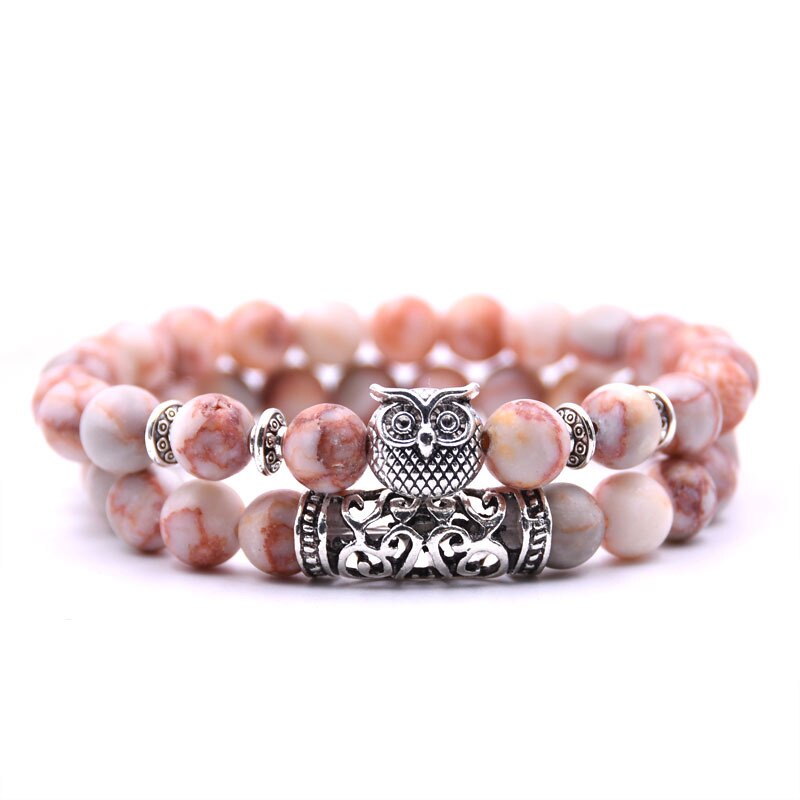 2 Stks/set Mode Paar Tijgeroog Steen Armbanden Armbanden Klassieke Zwart Wit Natuurlijke Lava Stenen Charm Bead Armband Vrouwen Mannen: 11