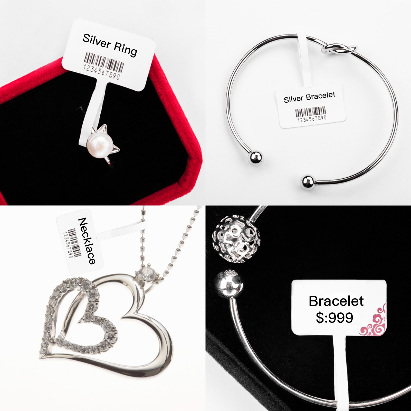 Aibecy 130sheets/roll T-Shape Cable Label Paper Self-Adhesive Jewelry Label Paper Thermal Printing Paper for Thermal Printers