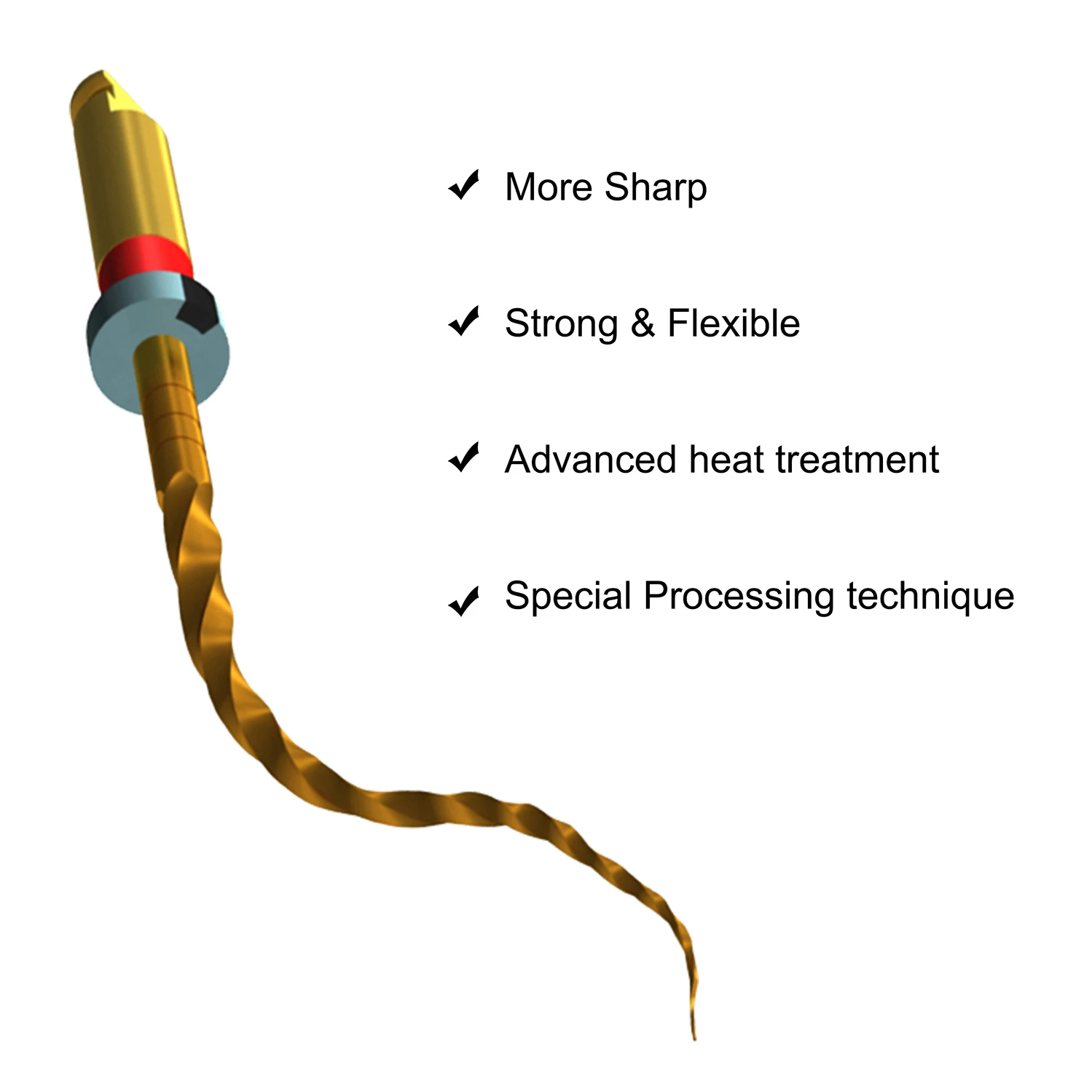 Dental Gold Flexible Files Endo Rotary Files Golden Endodontic Files 19/21/25mm Nickel Titainium Dentistry Root Canal Material