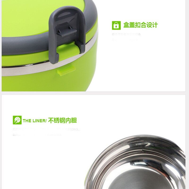 1Pc Portable Stainless Steel Thermos Bento Lunch Box for Kids Food Container Round Shape Picnic Food DA