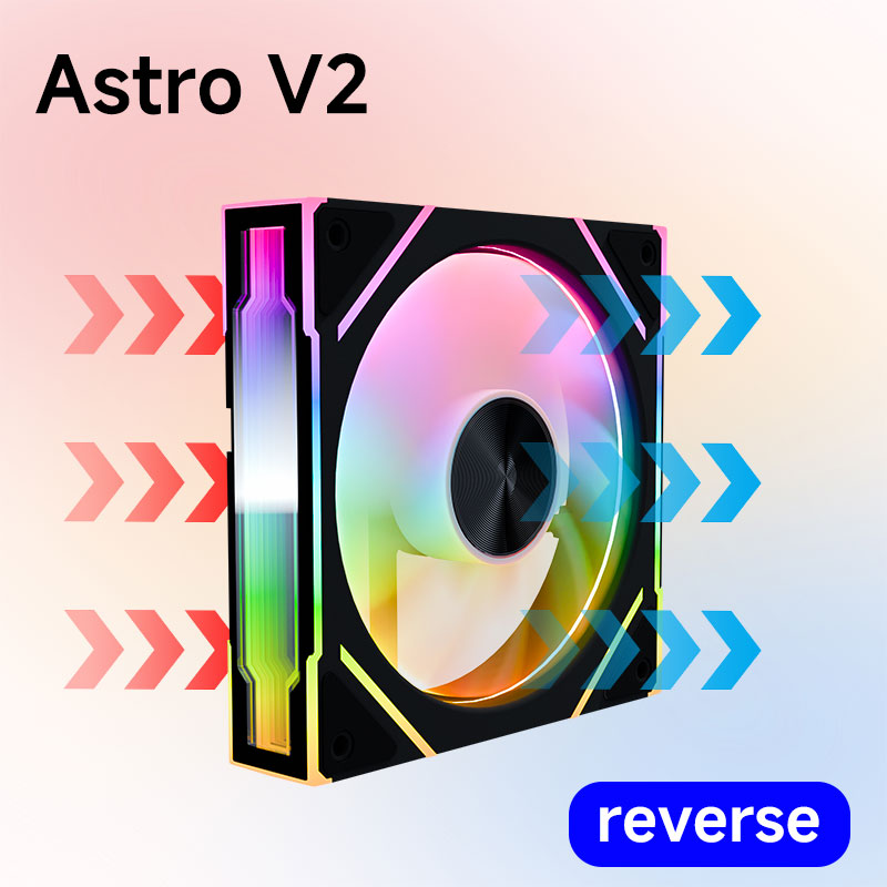 Jungle Leopard AstroV2 PC Case Fan 120mm 5V 3Pin ARGB Cyclic Mirror Light Effect Lian PWM 800 to 1850RPM Cooling Fan Li: black