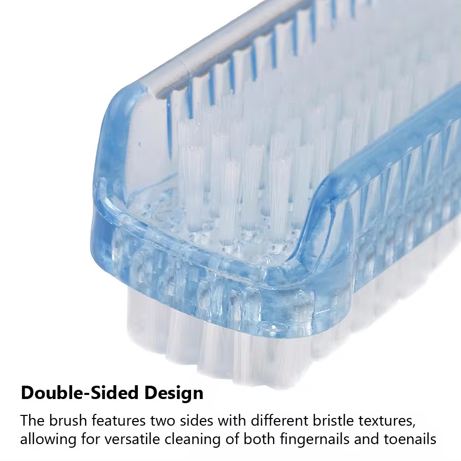 Cepillo de limpieza de uñas de doble cara, herramienta de manicura y pedicura, ideal para uñas y pies