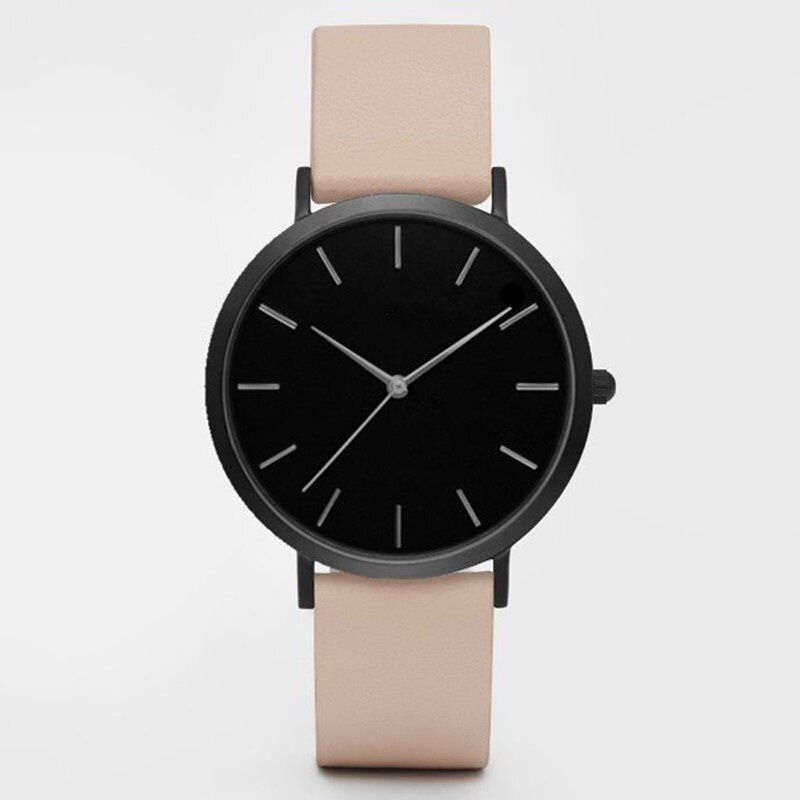 Vrouwen Horloges Ultra-Dunne Dames Horloge Lederen Vrouwen Mode Horloges Klok Vrouwen Relogio Feminino Saat: apricot