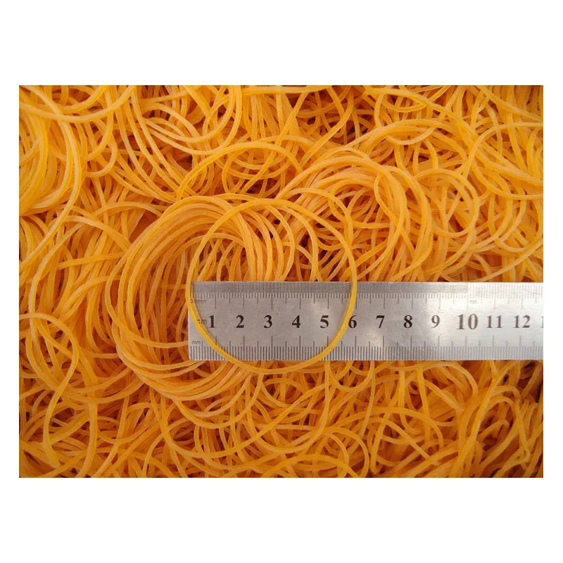 Starka elastiska gula gummiband töjbara latexringar för hemmakontor töjbart band diameter 10mm-60mm bredd 1.5mm: Tråkig / 2m
