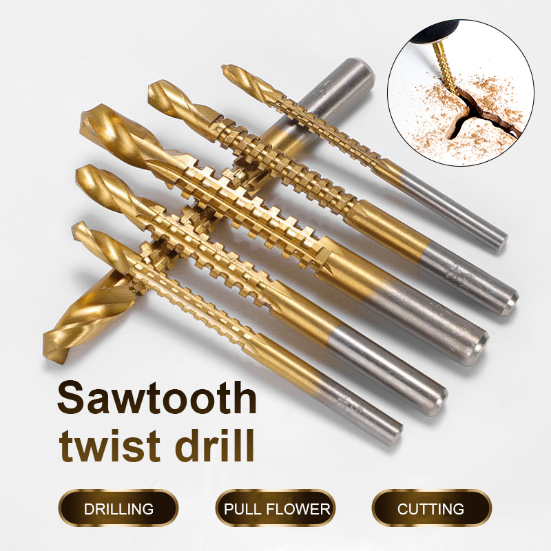 3-8mm Cobalt Drill Bit Set Spiral Screw Metric Composite Tap Metal HSS Twist Drill Bit Set for Wood Cutting Drilling Polishing