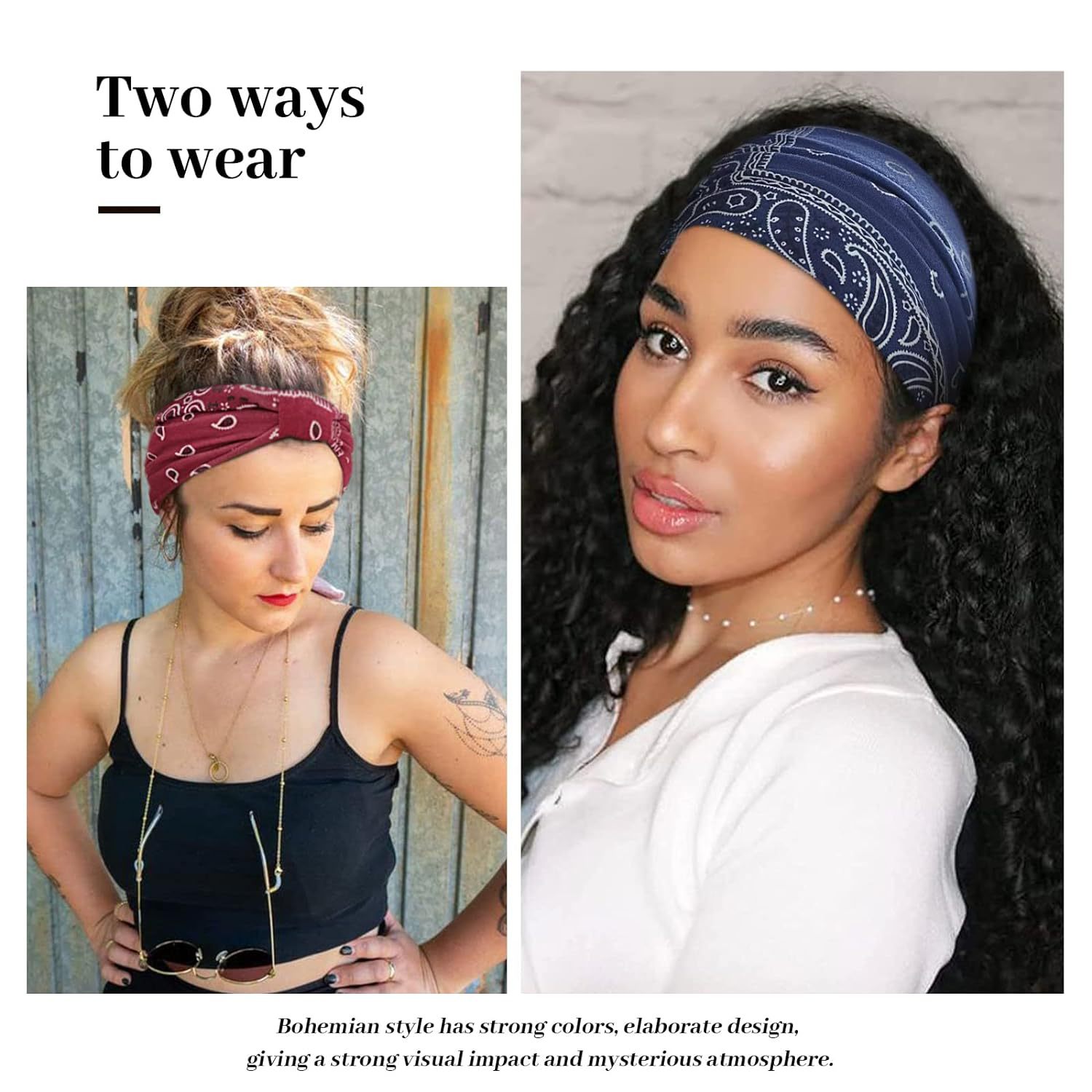 Diademas anchas retorcidas para mujer, turbante Extra grande, diadema de entrenamiento, bandas para el cabello de Yoga a la , accesorios para el cabello gruesos trenzados bohemios