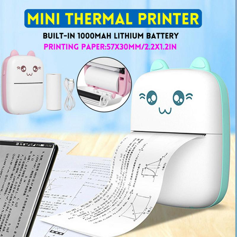 Mini Portable Thermal Printer Paper Photo Pocket Thermal Printer Printing Wireless Bluetooth Printer For Android IOS Printers
