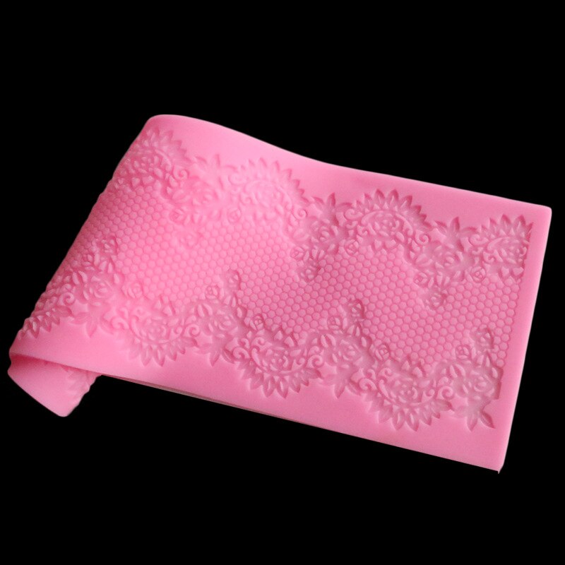 Aomily Beautiful Patisseries Silicone DIY Flower Lace Fondant Mold Mousse Brim Decor Sugarcraft Icing Mat Pad Pastry Baking Tool