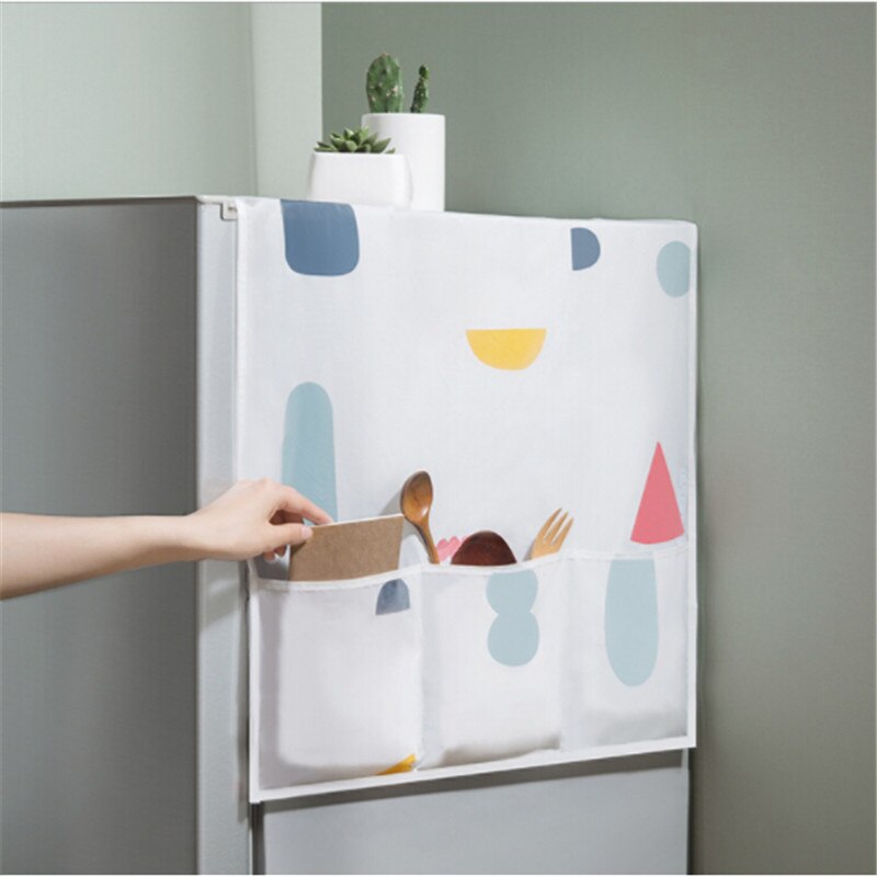 Køleskab støvdæksel vaskemaskine opbevaringstasker hængende taske med lommeopbevaring støvdæksel 4 stilarter
