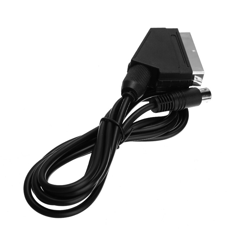 Black 1.8M/6FT Scart AV TV Video Cable Lead For Sega Saturn NTSC & PAL Version