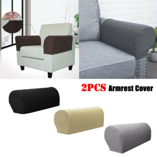 1 Pair Sofa Covers for Living Room Removable Arm Stretch Couch Chair Protector Armchair Covers Armrest Solid Couch Cover