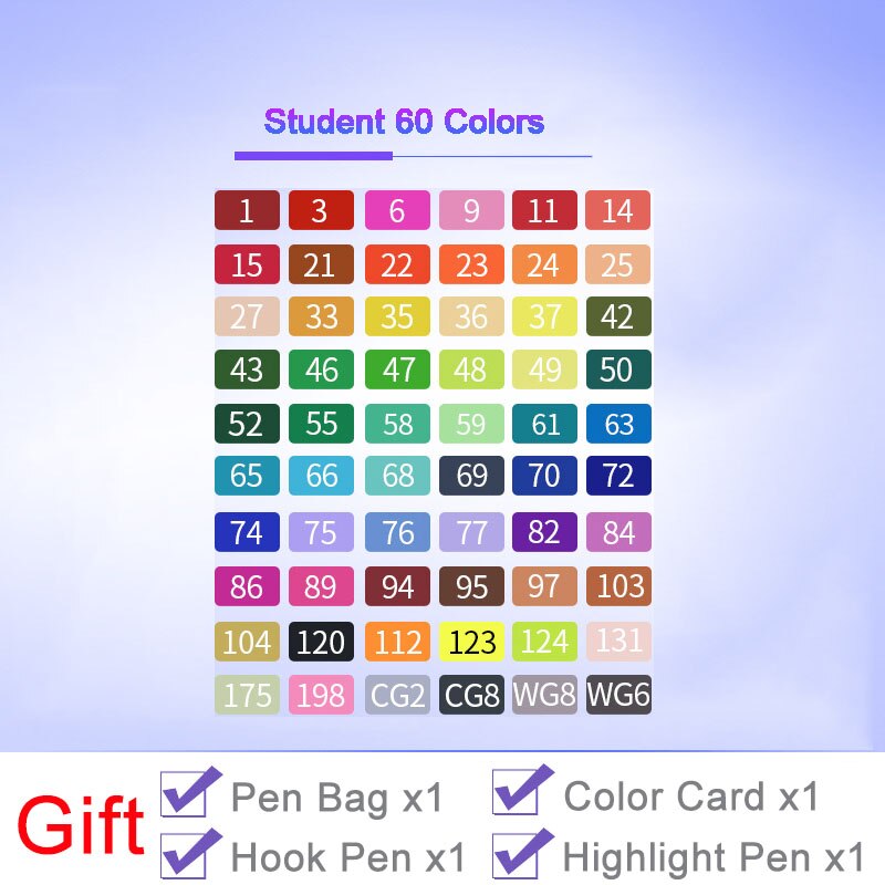 Touch Markers 30/40/60/80 Color Sketch Art Marker Pen Double Tips Alcoholic Pens For Artist Manga Markers Art Supplies School: Student 60 Colors