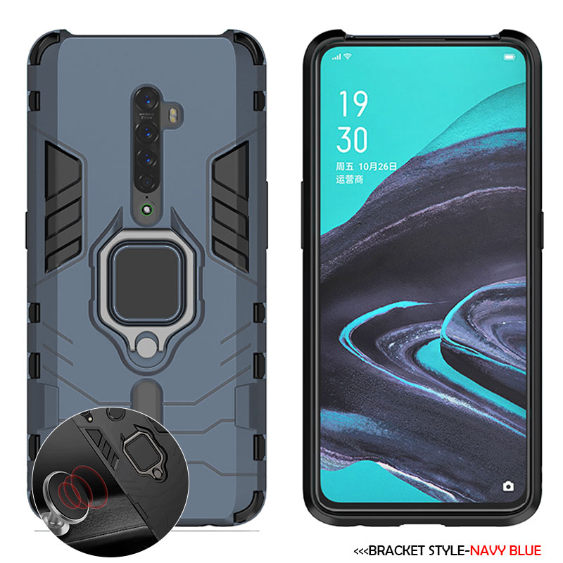 Stötsäkert fodral för oppo reno 3, reno 2 z 2f ace 10x, zoom  k3 a1k a9 a11x, realme 3 5 pro x  x2 xt c2, magnetiskt telefonskydd: Mikrofiber / Blå