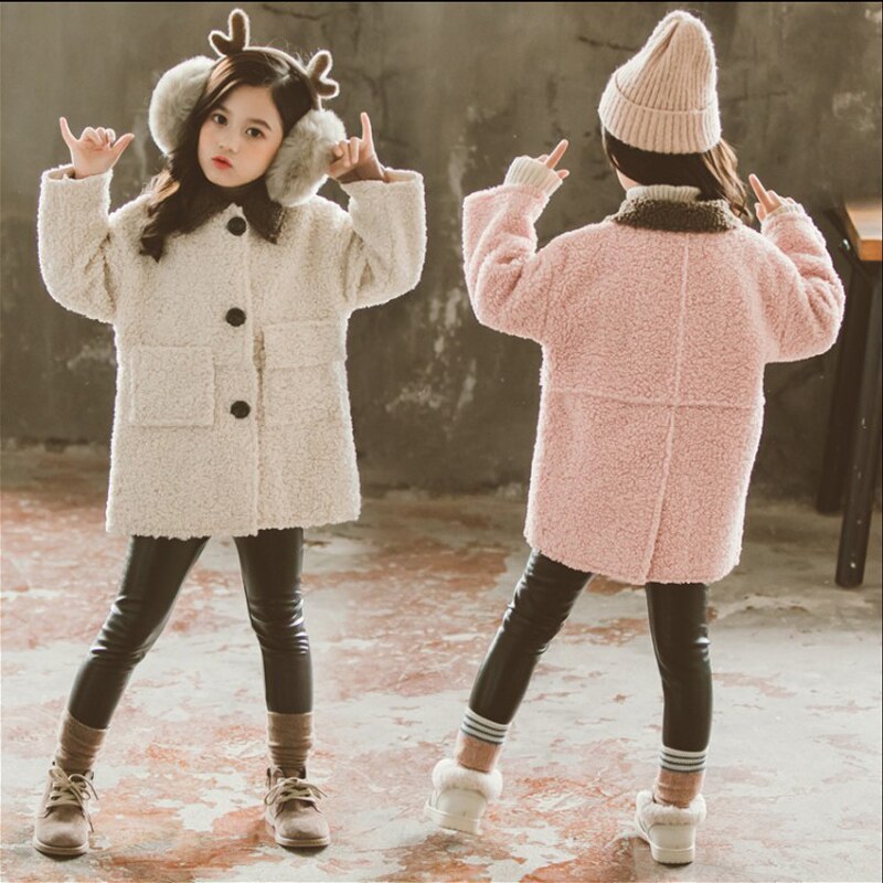 Altay-abrigo grueso de terciopelo para niña, abrigo grueso con cuello vuelto de forro polar, abrigo cálido y amigable con la piel, novedad de , Otoño/Invierno