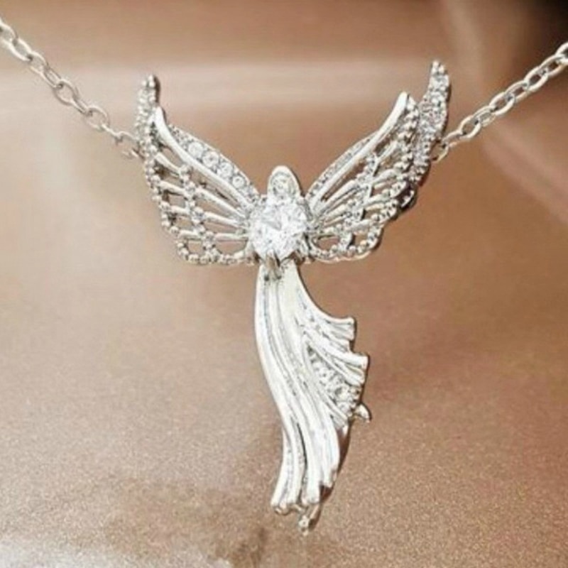 Angel Wings Multicolor AAA Zircon Pendants Fairy Angels Pendant for Necklaces Women Girls Jewelry Christmas