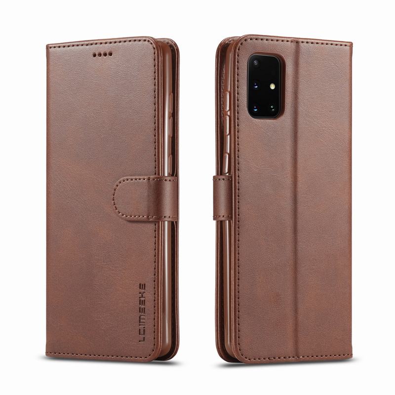 Luxury Case For Samsung Galaxy A71 Cover Case Magnetic Flip Stand Wallet Cover For Samsung A 71 Phone Case On Galaxy A71 Coque: Brown