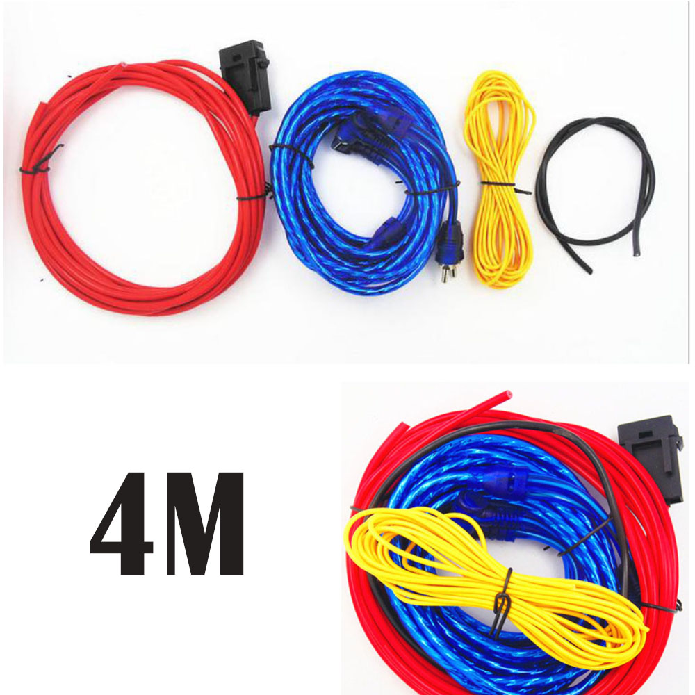 Power line car modified stereo wire subwoofer line 4m Car amplifier sets of lines