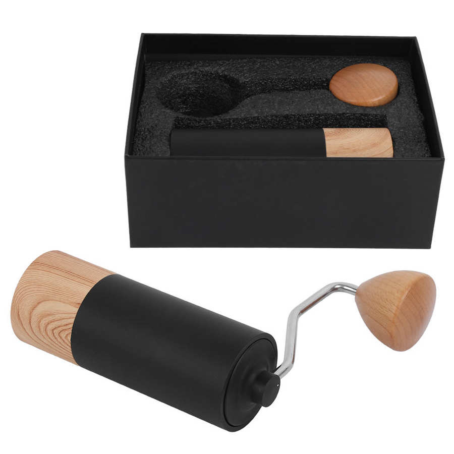 Manual Coffee Grinder Stainless Steel Burr Mill Hand Grinding Machine with Adjustable Setting Coffee Maker Bean Milling Machine: Navy Blue