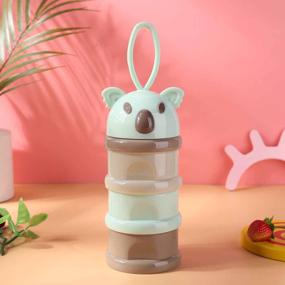 3 Layer Bear Style Portable Baby Food Storage Box Bear Shape Essential Milk Powder Container Baby Snacks Cereals Fruit Container