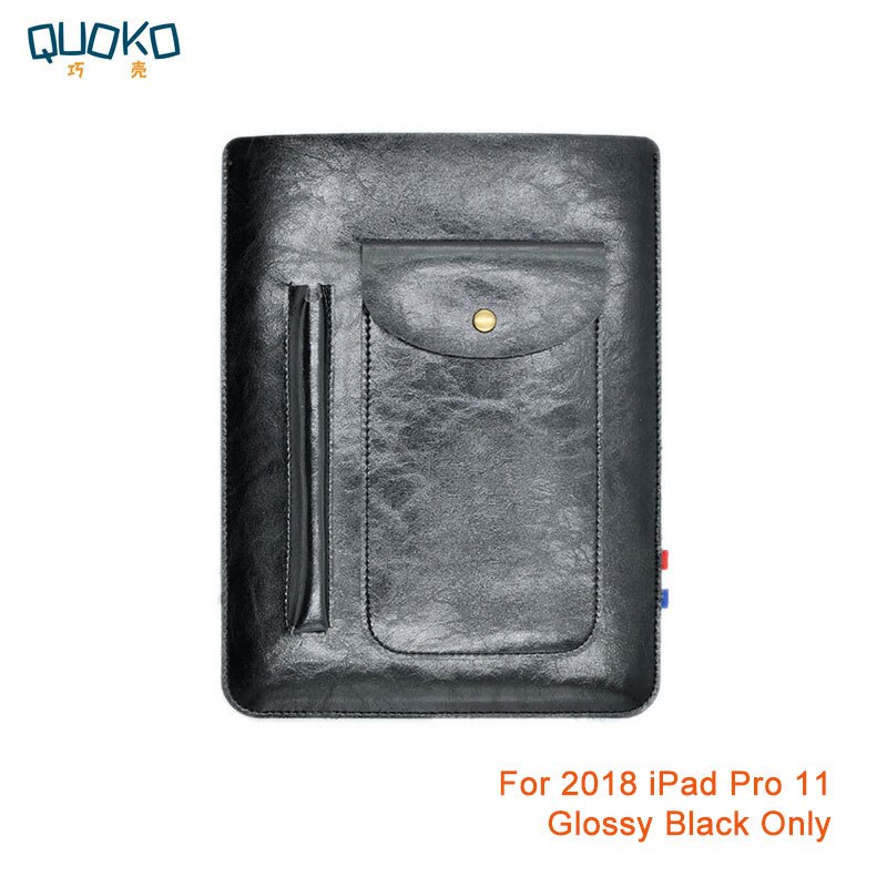 Multi-function ultra-thin super slim sleeve pouch cover,microfiber leather tablet sleeve case for iPad Pro 11 inch: Glossy Black Only