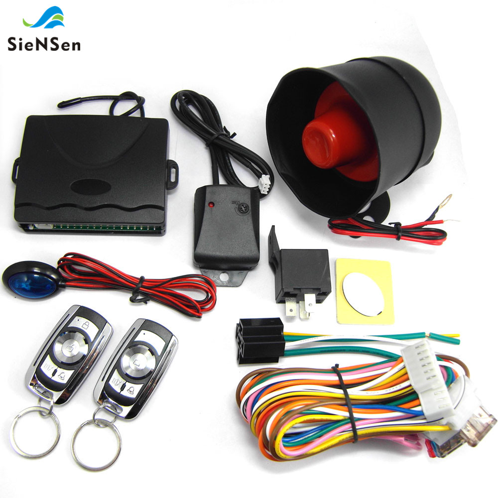 SieNSen 1 Set Car Vehicle Protection Alarm Security Warning System Entry Keyless Siren +2 RF Remotes M802B