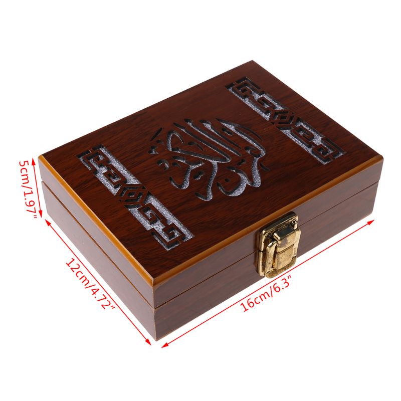 Wooden Bible Book Jewelry Storage Box Eid Ramadan Festival Decoration Organizer