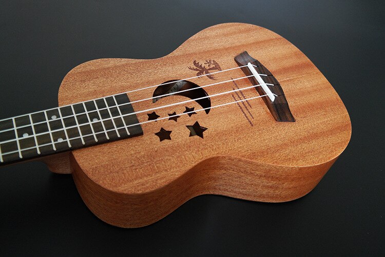 Ukulele 21 inch Kleine Gitaar 4 Strings Ukulele Akoestische Elektrische sopraan ukulele sapele Star Moon partten voor Kinderen