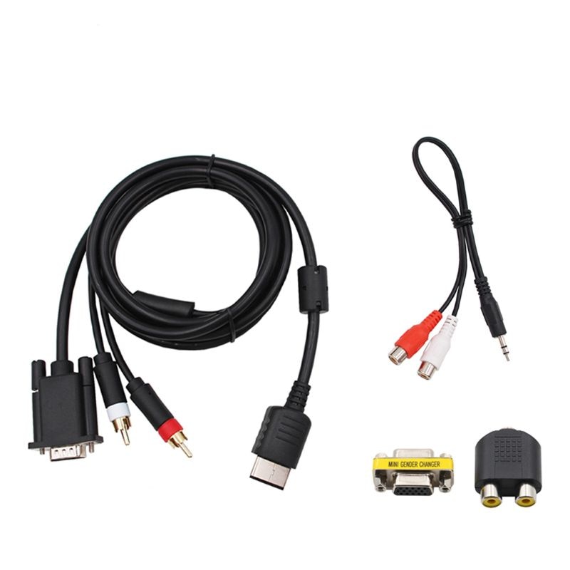 Cabo vga para sg dreamcast alta definição + 3.5mm para 2-adaptador rca macho